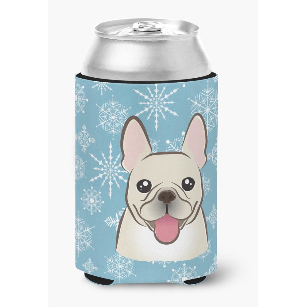 Caroline'S Treasures Bb1672Cc Snowflake French Bulldog Can/Bottle Hugger, Multicolor