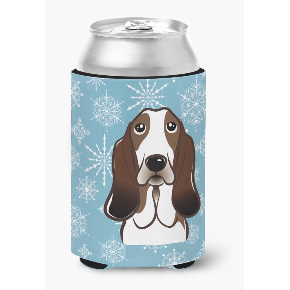 Caroline'S Treasures Snowflake Basset Hound Can/Bottle Hugger, Multicolor