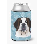 Caroline'S Treasures Snowflake Saint Bernard Can/Bottle Hugger, Multicolor