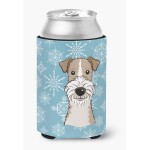 Caroline'S Treasures Snowflake Wire Haired Fox Terrier Can/Bottle Hugger, Multicolor