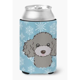 Caroline'S Treasures Snowflake Silver Gray Poodle Can/Bottle Hugger, Multicolor