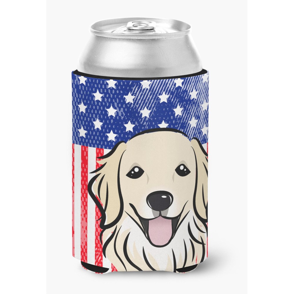 Caroline'S Treasures Bb2135Cc American Flag And Golden Retriever Can Or Bottle Hugger, Multicolor