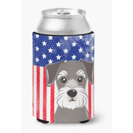 Caroline'S Treasures Bb2136Cc American Flag And Schnauzer Can Or Bottle Hugger, Multicolor