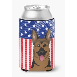 Caroline'S Treasures Bb2141Cc American Flag And German Shepherd Can Or Bottle Hugger, Multicolor