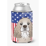 Caroline'S Treasures Bb2146Cc American Flag And Cocker Spaniel Can Or Bottle Hugger, Multicolor