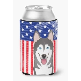 Caroline'S Treasures Bb2148Cc American Flag And Alaskan Malamute Can Or Bottle Hugger, Multicolor