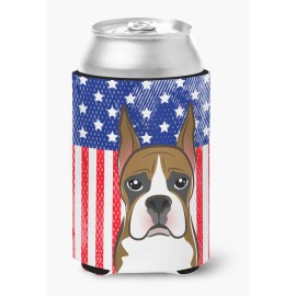 Caroline'S Treasures Bb2153Cc American Flag And Boxer Can Or Bottle Hugger, Multicolor