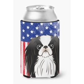 Caroline'S Treasures Bb2160Cc American Flag And Japanese Chin Can Or Bottle Hugger, Multicolor