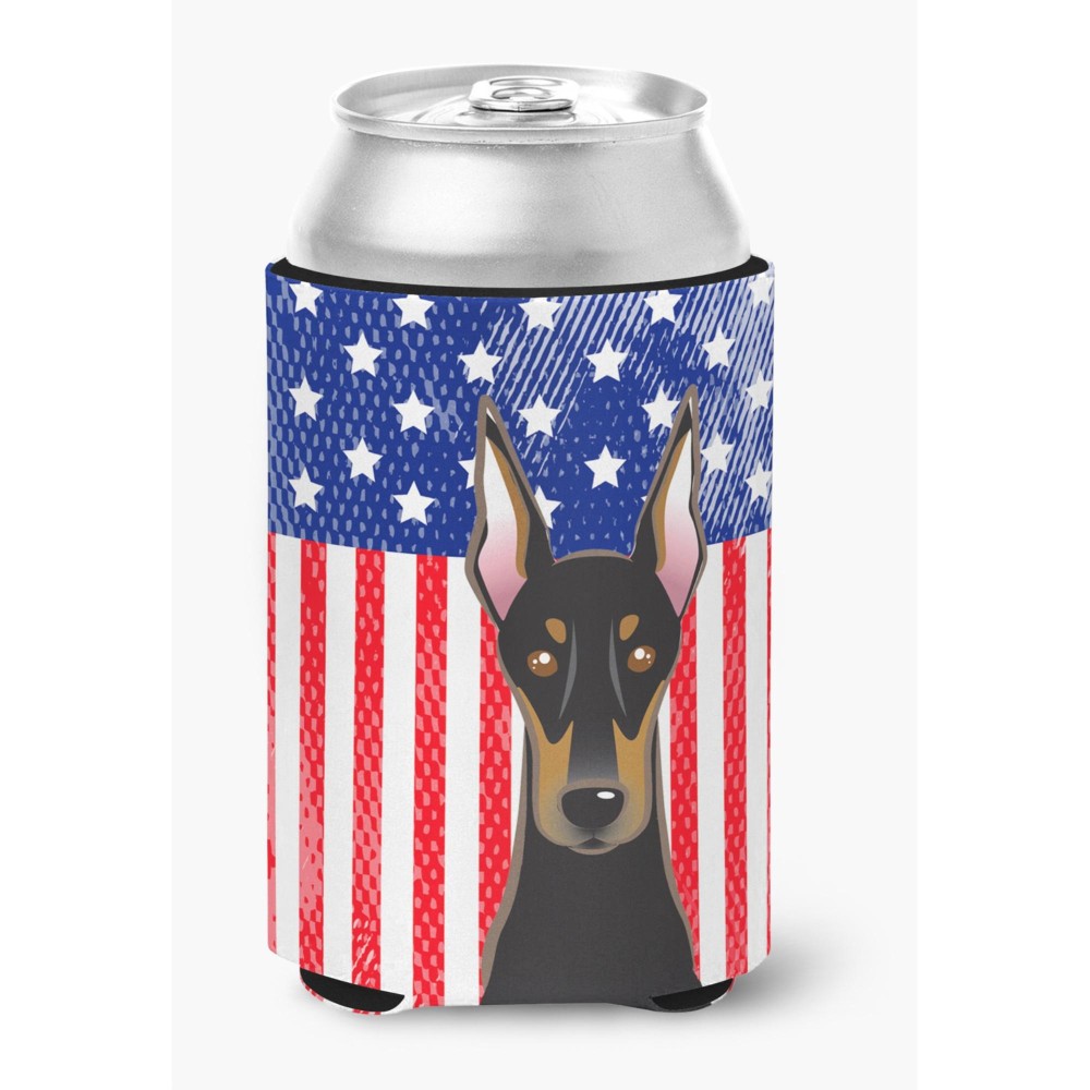 Caroline'S Treasures Bb2175Cc American Flag And Doberman Can Or Bottle Hugger, Multicolor