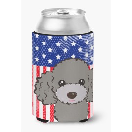Caroline'S Treasures Bb2189Cc American Flag And Silver Gray Poodle Can Or Bottle Hugger, Multicolor
