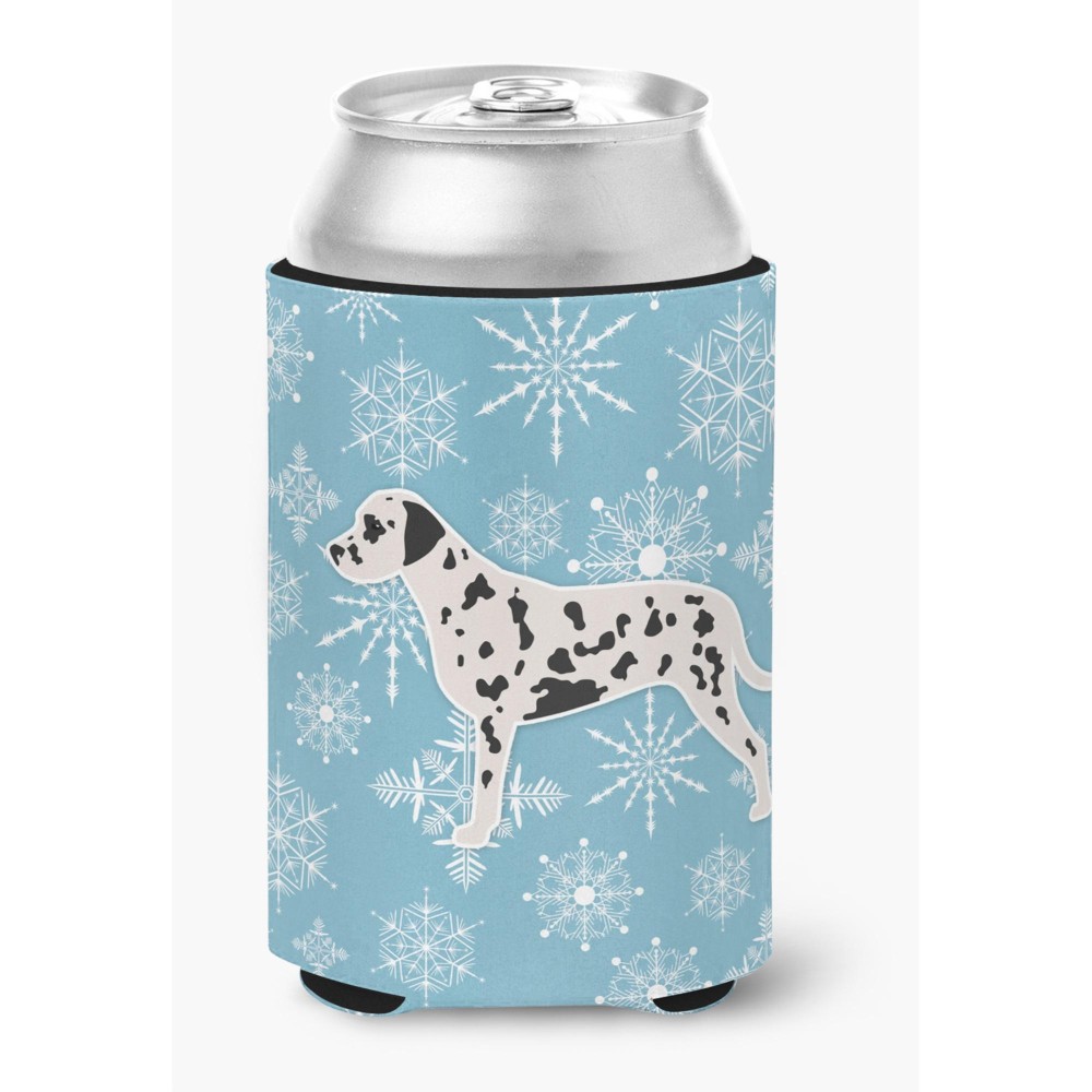 Caroline'S Treasures Winter Snowflake Dalmatian Can Or Bottle Hugger Bb3483Cc, Can Hugger, Multicolor