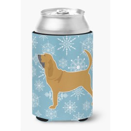 Caroline'S Treasures Winter Snowflake Bloodhound Can Or Bottle Hugger Bb3484Cc, Can Hugger, Multicolor
