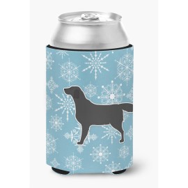 Caroline'S Treasures Winter Snowflake Black Labrador Retriever Can Or Bottle Hugger Bb3508Cc, Can Hugger, Multicolor