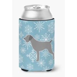 Caroline'S Treasures Winter Snowflake German Wirehaired Pointer Can Or Bottle Hugger Bb3511Cc, Can Hugger, Multicolor