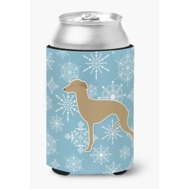 Caroline'S Treasures Winter Snowflake Italian Greyhound Can Or Bottle Hugger Bb3514Cc, Can Hugger, Multicolor