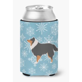 Caroline'S Treasures Winter Snowflake Sheltie/Shetland Sheepdog Can Or Bottle Hugger Bb3530Cc, Can Hugger, Multicolor
