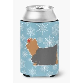 Caroline'S Treasures Winter Snowflake Yorkshire Terrier Yorkie Can Or Bottle Hugger Bb3534Cc, Can Hugger, Multicolor