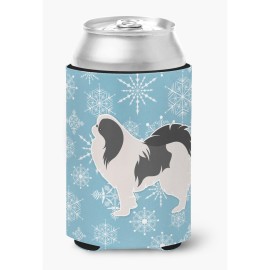 Caroline'S Treasures Winter Snowflake Japanese Chin Can Or Bottle Hugger Bb3537Cc, Can Hugger, Multicolor