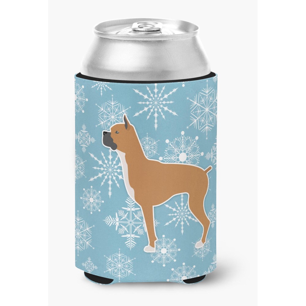 Caroline'S Treasures Winter Snowflake Boxer Can Or Bottle Hugger Bb3553Cc, Can Hugger, Multicolor