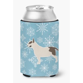 Caroline'S Treasures Winter Snowflake Bull Terrier Can Or Bottle Hugger Bb3578Cc, Can Hugger, Multicolor