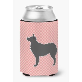 Caroline'S Treasures Croatian Sheepdog Checkerboard Pink Can Or Bottle Hugger Bb3621Cc, Can Hugger, Multicolor