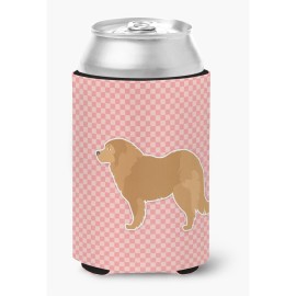 Caroline'S Treasures Caucasian Shepherd Dog Checkerboard Pink Can Or Bottle Hugger Bb3625Cc, Can Hugger, Multicolor
