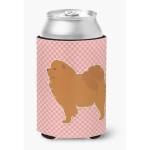 Caroline'S Treasures Chow Checkerboard Pink Can Or Bottle Hugger Bb3651Cc, Can Hugger, Multicolor