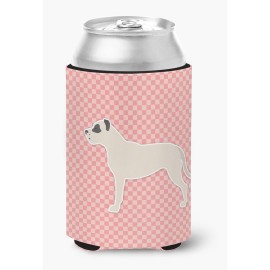 Caroline'S Treasures Dogo Argentino Checkerboard Pink Can Or Bottle Hugger Bb3667Cc, Can Hugger, Multicolor