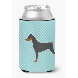 Caroline'S Treasures German Pinscher Checkerboard Blue Can Or Bottle Hugger Bb3713Cc, Can Hugger, Multicolor