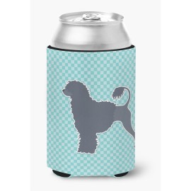 Caroline'S Treasures Portuguese Water Dog Checkerboard Blue Can Or Bottle Hugger Bb3768Cc, Can Hugger, Multicolor