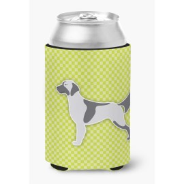 Caroline'S Treasures English Setter Checkerboard Green Can Or Bottle Hugger Bb3781Cc, Can Hugger, Multicolor