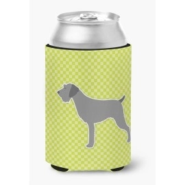 Caroline'S Treasures German Wirehaired Pointer Checkerboard Green Can Or Bottle Hugger Bb3811Cc, Can Hugger, Multicolor