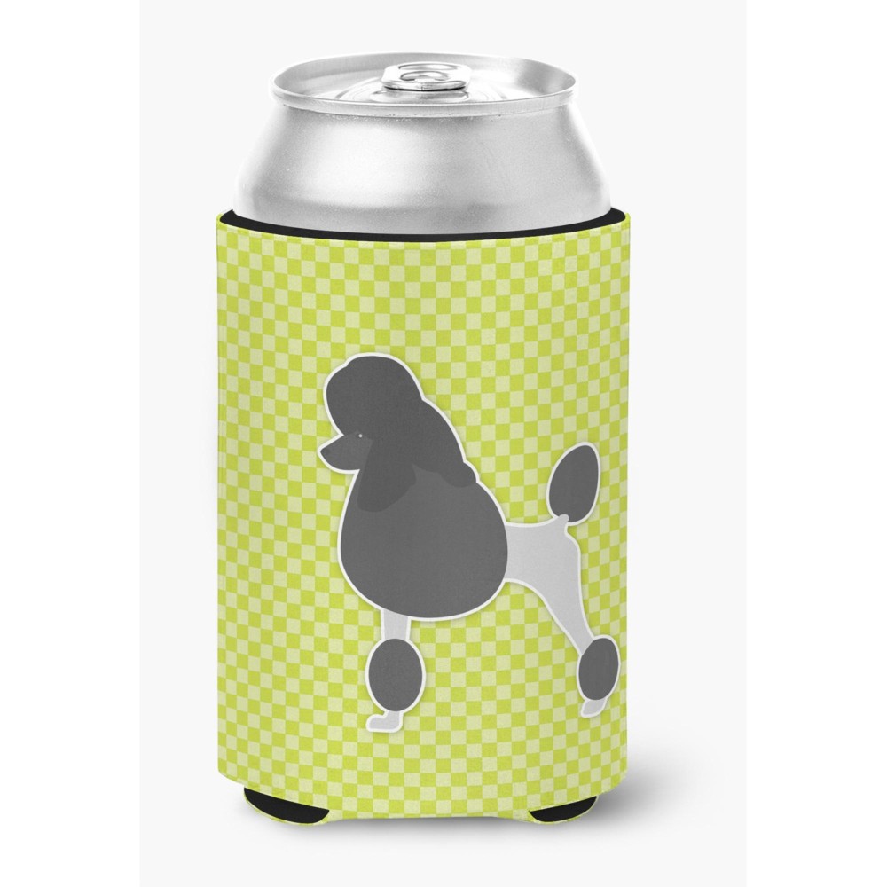 Caroline'S Treasures Poodle Checkerboard Green Can Or Bottle Hugger Bb3839Cc, Can Hugger, Multicolor