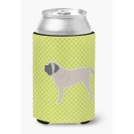 Caroline'S Treasures English Mastiff Checkerboard Green Can Or Bottle Hugger Bb3856Cc, Can Hugger, Multicolor