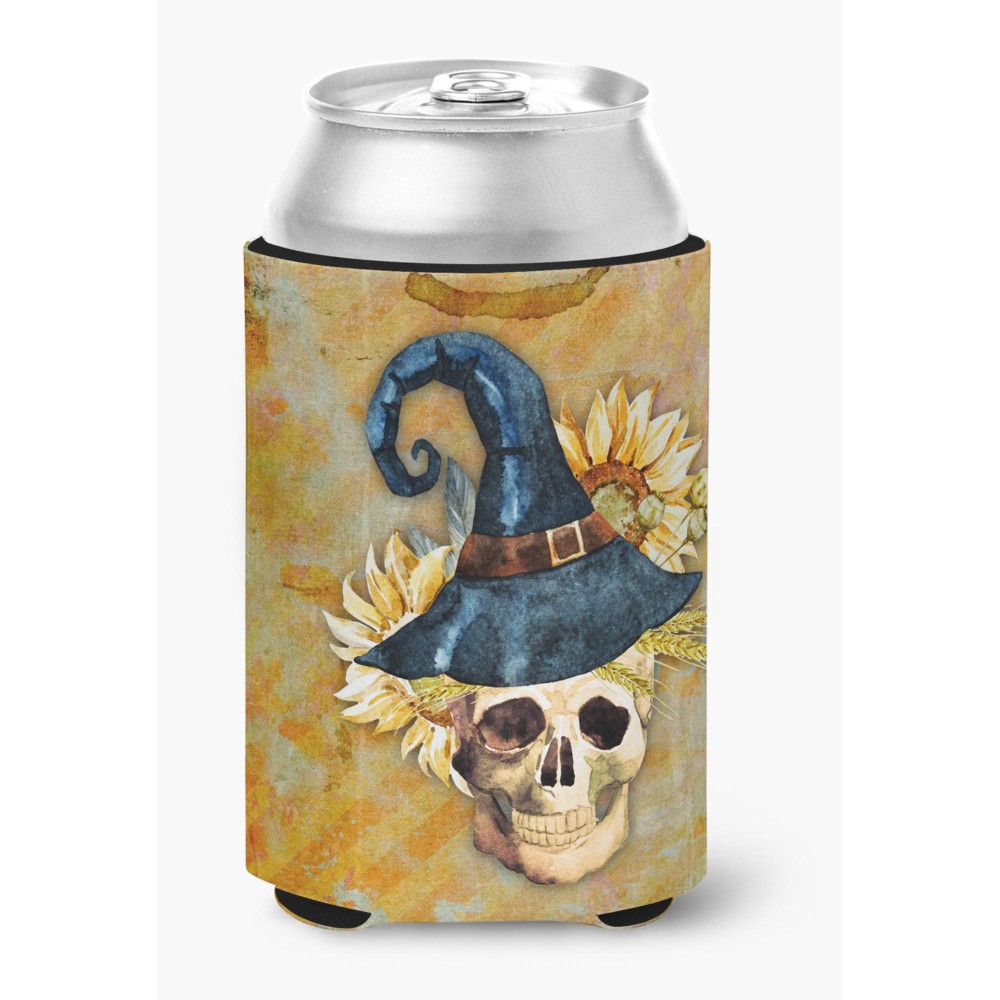 Caroline'S Treasures Day Of The Dead Witch Skull Can Or Bottle Hugger, Can Hugger, Multicolor