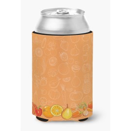 Caroline'S Treasures Fruits & Vegetables In Orange Can Or Bottle Hugger, Can Hugger, Multicolor