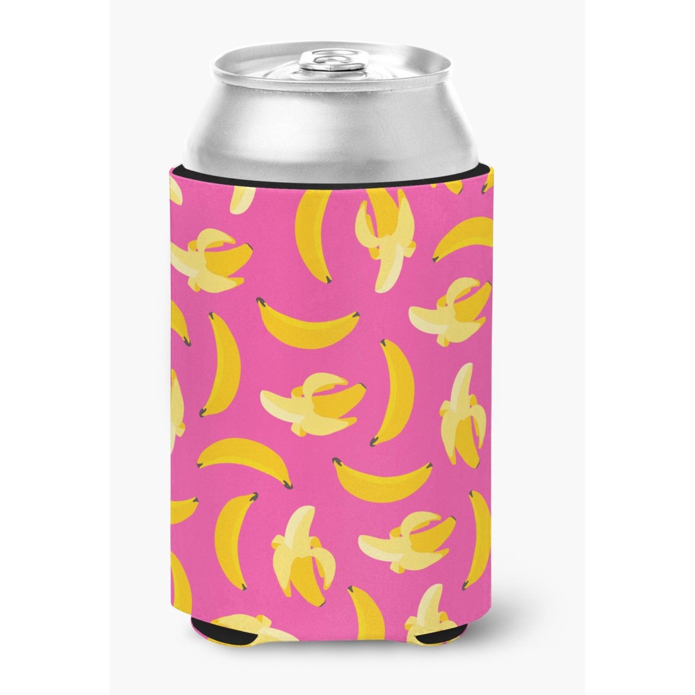 Caroline'S Treasures Bananas On Pink Can Or Bottle Hugger, Can Hugger, Multicolor