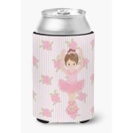 Caroline'S Treasures Ballerina Brunette Front Pose Can Or Bottle Hugger, Can Hugger, Multicolor