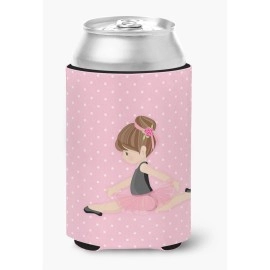 Caroline'S Treasures Ballerina Brunette Jete Can Or Bottle Hugger, Can Hugger, Multicolor