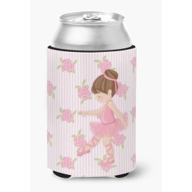 Caroline'S Treasures Ballerina Brunette Pt. Can Or Bottle Hugger, Can Hugger, Multicolor