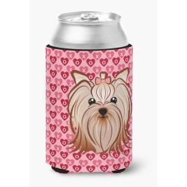 Caroline'S Treasures Yorkie Yorkshire Terrier Hearts Can Or Bottle Hugger, Multicolor