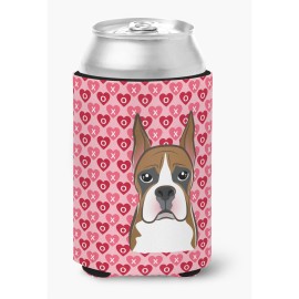 Caroline'S Treasures Boxer Hearts Can Or Bottle Hugger, Multicolor