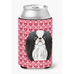 Caroline'S Treasures Japanese Chin Hearts Can Or Bottle Hugger, Multicolor