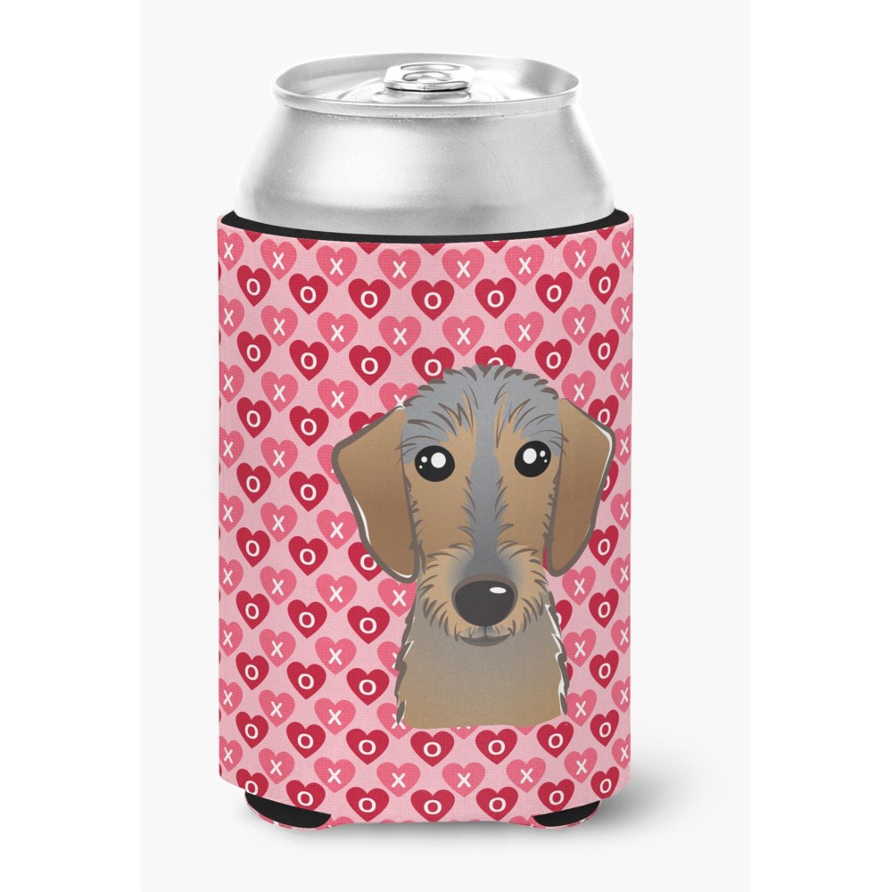 Caroline'S Treasures Wirehaired Dachshund Hearts Can Or Bottle Hugger, Multicolor