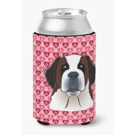 Caroline'S Treasures Saint Bernard Hearts Can Or Bottle Hugger, Multicolor