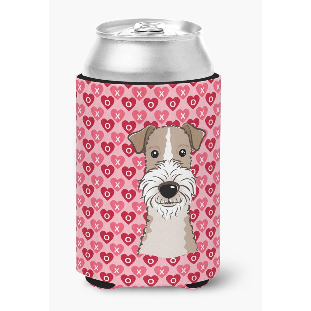 Caroline'S Treasures Wire Haired Fox Terrier Hearts Can Or Bottle Hugger, Multicolor