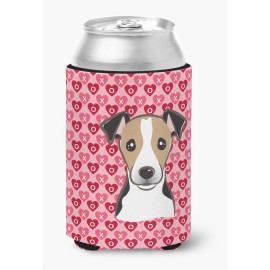 Caroline'S Treasures Bb5331Cc Jack Russell Terrier Hearts Can Or Bottle Hugger, Multicolor