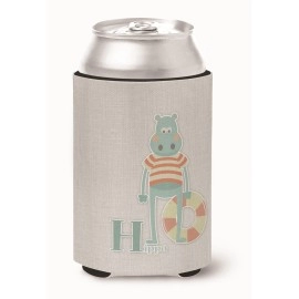 Caroline'S Treasures Alphabet H For Hippopotamus Can Or Bottle Hugger, Can Hugger, Multicolor