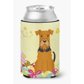 Caroline'S Treasures Easter Eggs Airedale Can Or Bottle Hugger, Can Hugger, Multicolor