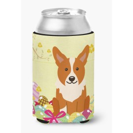 Caroline'S Treasures Easter Eggs Corgi Can Or Bottle Hugger, Can Hugger, Multicolor